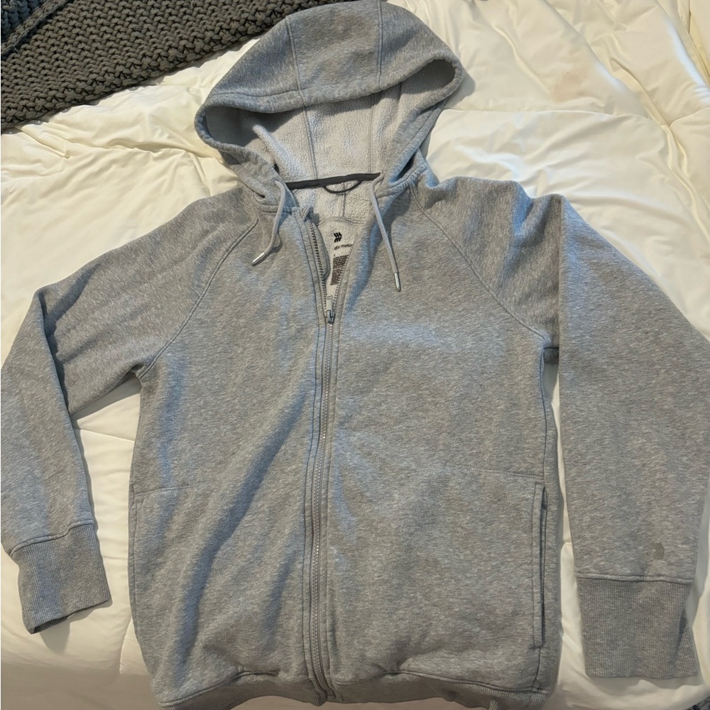 Gray Zip-Up Hoodie S